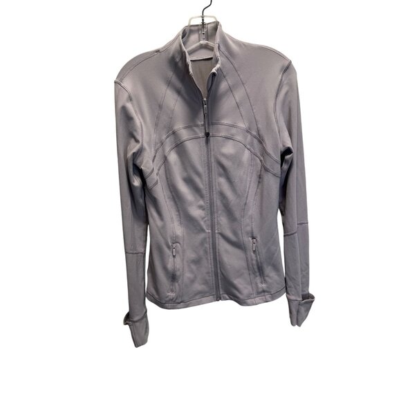 Lululemon Womens Gray Full-Zip Jacket Size 10 With Thumbholes & Pockets - Picture 9 of 9